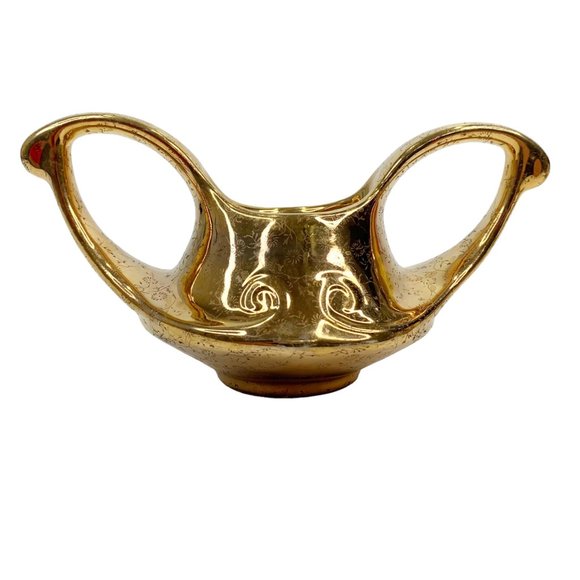 Vintage Pearl China Sugar Creamer 22 Kt Gold Floral Hollywood Regency MCM 40s - Picture 10 of 16